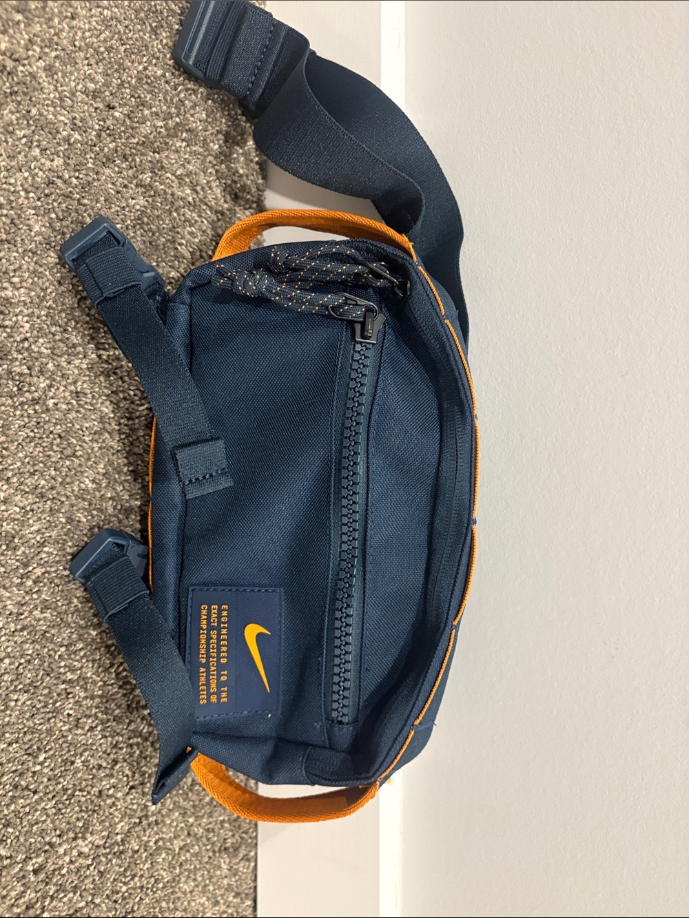 Nike Navy Waist Pack with Orange Trim